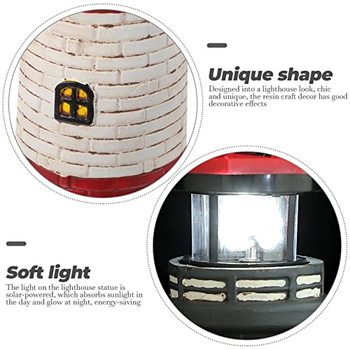 Black Solar Rotating Lighthouse Outdoor Lantern W2831
