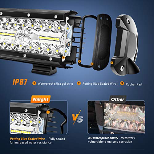 420W 20Inch Triple Row Flood Spot Combo LED Off Road Light Bar G570