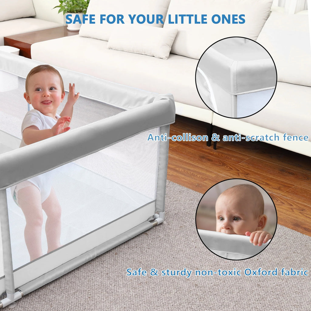 Gray Baby Playpen Large Play Yard Fence L97022