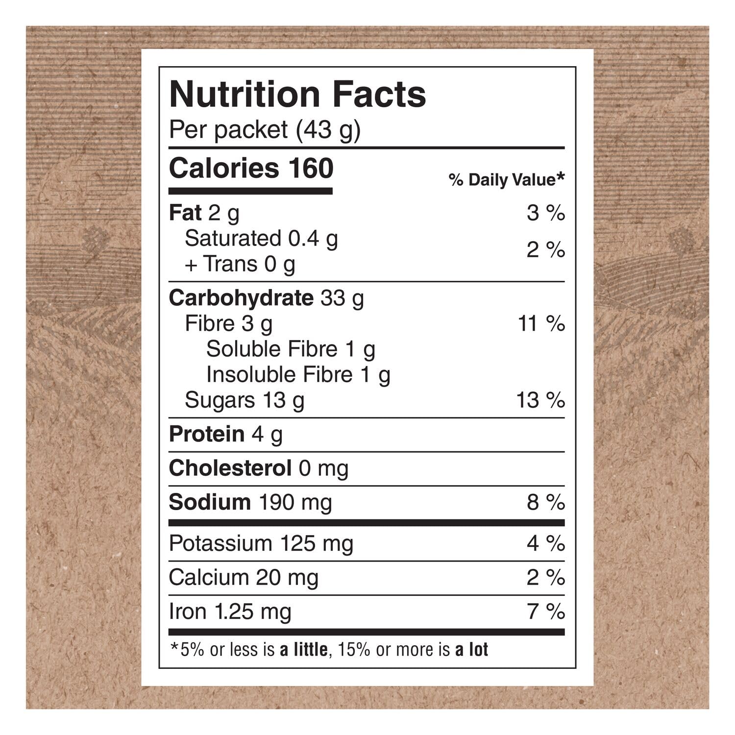 Maple and Brown Sugar Instant Oatmeal, 8ct, 344g M288