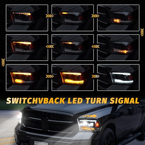 Full LED Projector Headlights Set for 2009-2018 Dodge Ram 1500 (2PCS) M2227