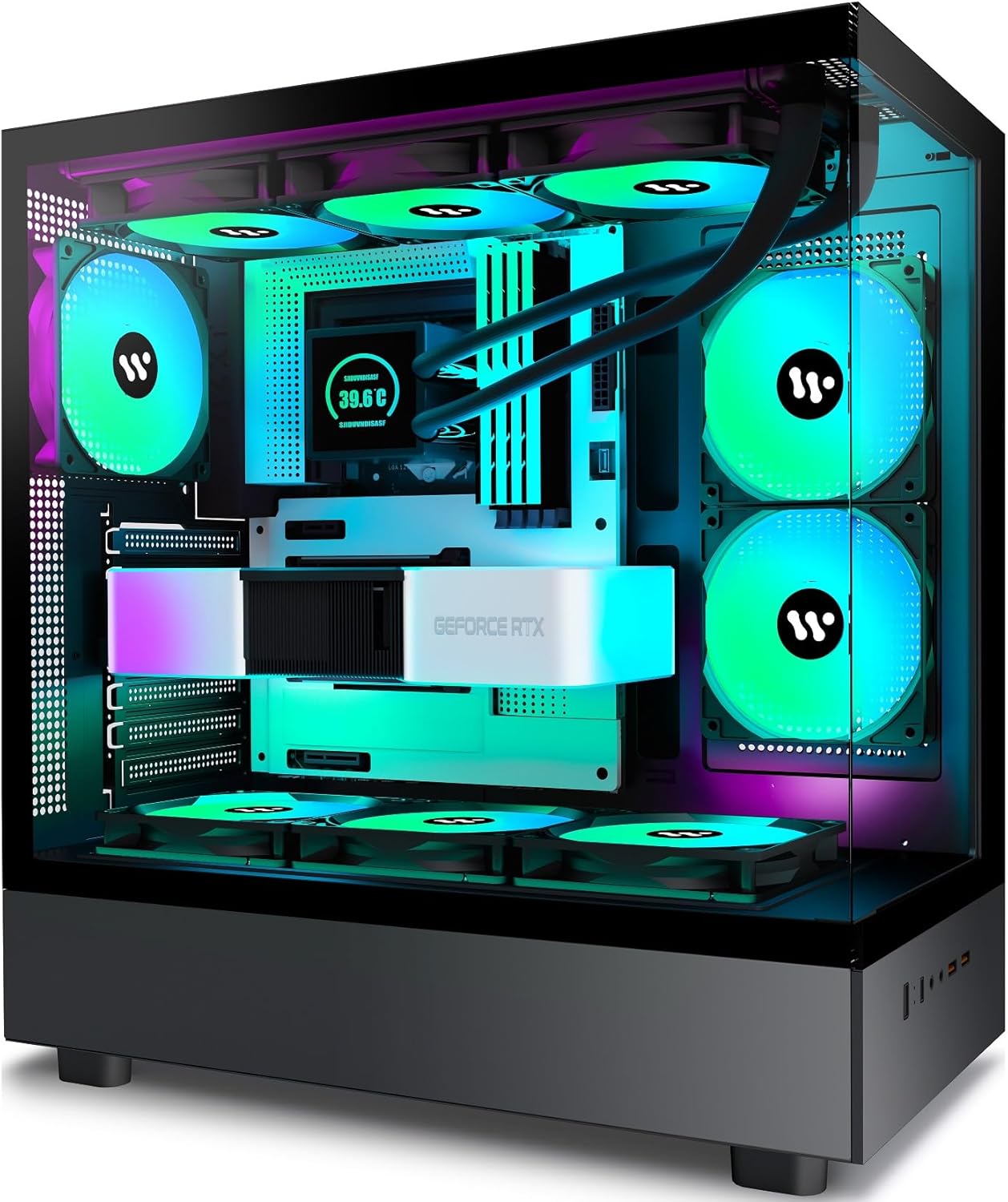 Black PC Case with ARGB Fans T4410