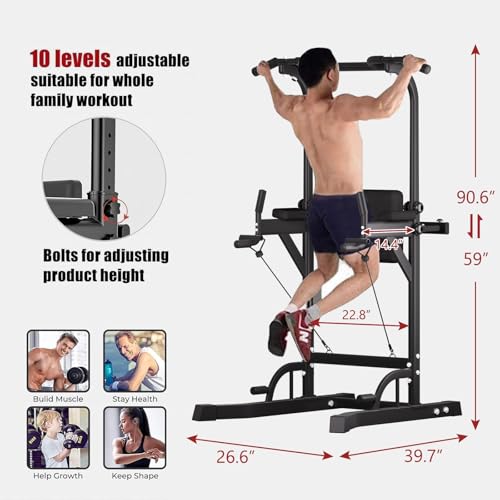 Adjustable Height Pull Up Bar Dip Station V661235