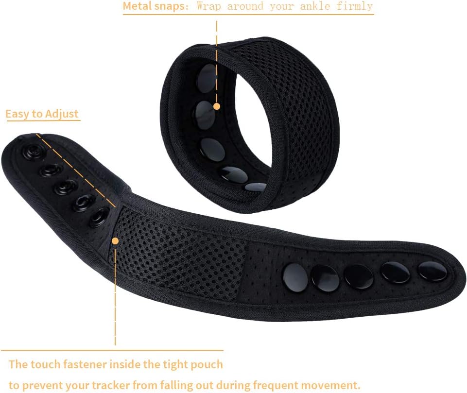 Adjustable Fitness Tracker Ankle Strap with Mesh Pouch U988787