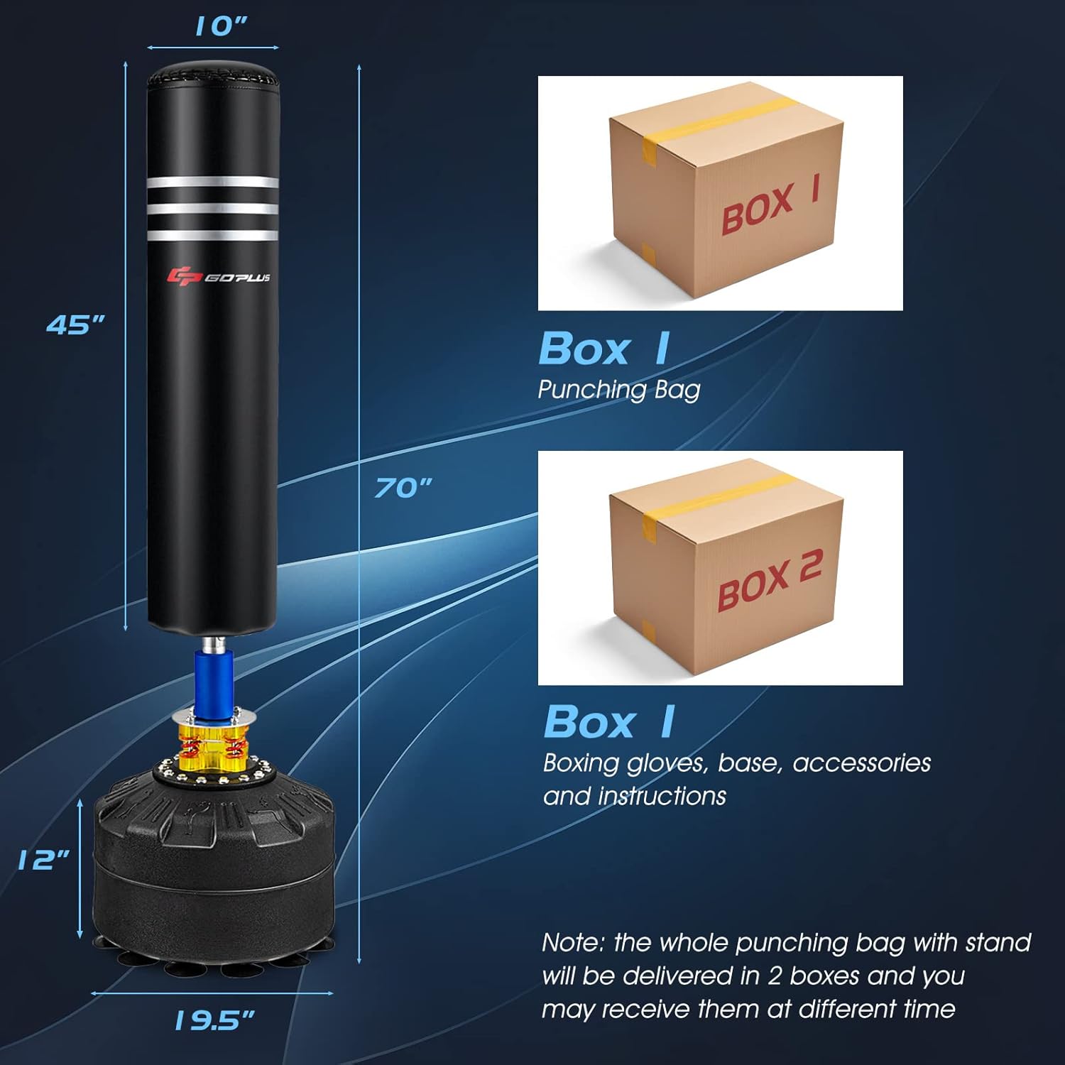 220LBS Heavy Punching Bag with Stand W7082