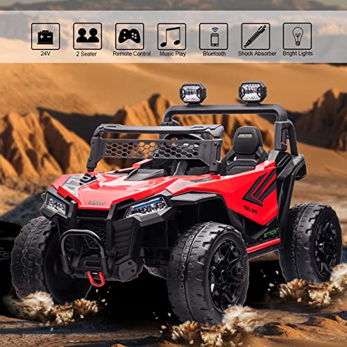 Green 2 Seater 4WD Kids Ride On UTV W76457