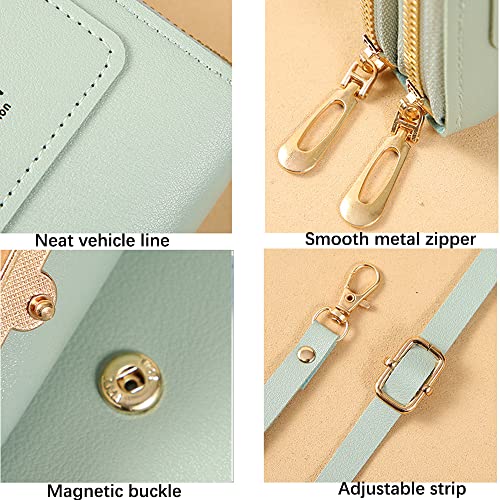 Anti-Theft Leather Small Crossbody Cell Phone Purse Wallet with Shoulder Strap A875