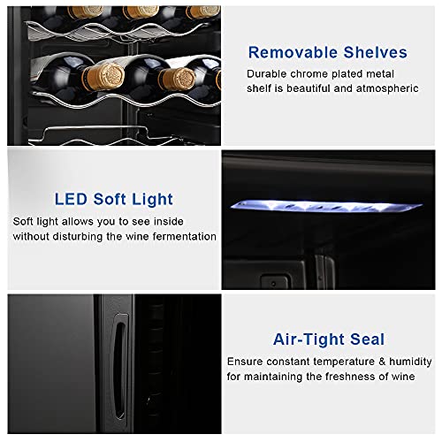 12 Bottle Compressor Wine Cooler with Double-Layer Glass Door Z858453