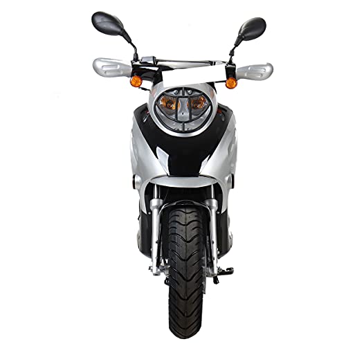 Black 50cc Moped with 10" Aluminum Wheels I287648