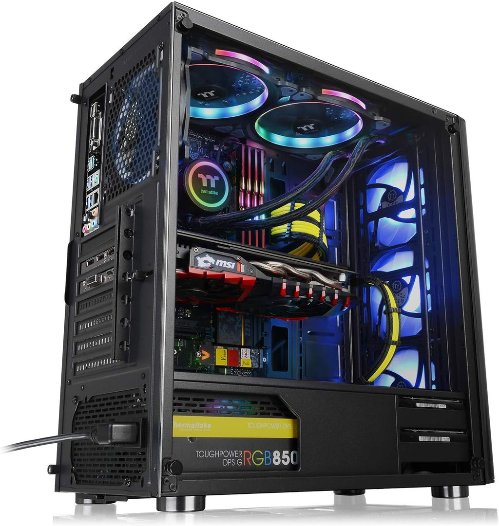 Tempered Glass ATX Mid-Tower Chassis with 3 120mm RGB Fan + 1 Black 120mm Rear Fan I4830