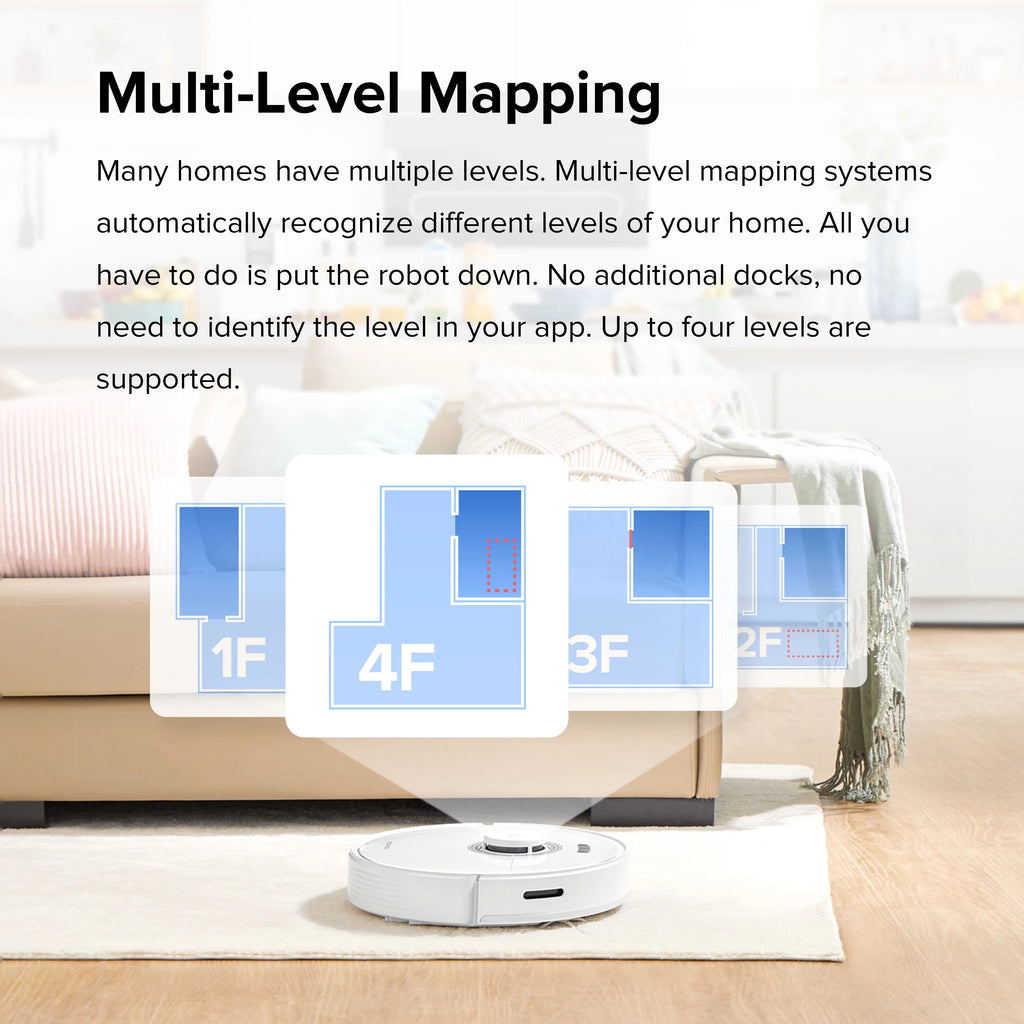 Robot Vacuum Cleaner with Auto-Empty Dock, 4200Pa Suction, White Z6685