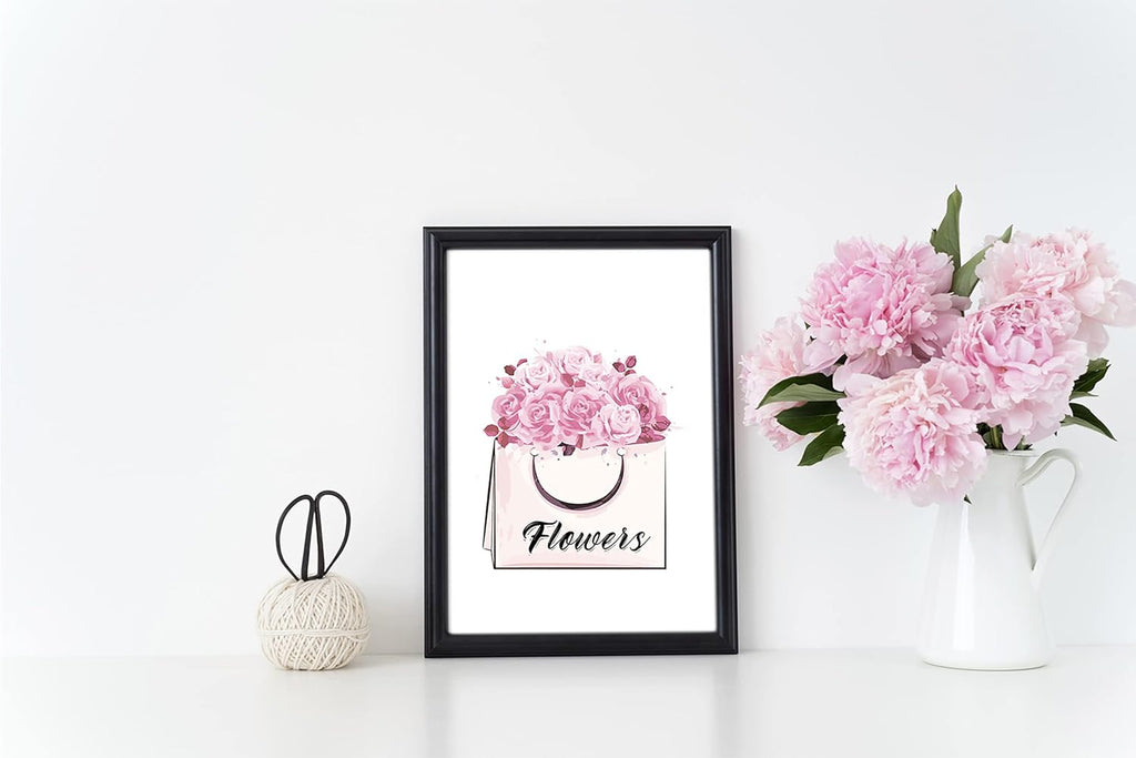 Pink Flower Perfume Fashion Paris Wall Art Prints Set of 9 Unframed L623913
