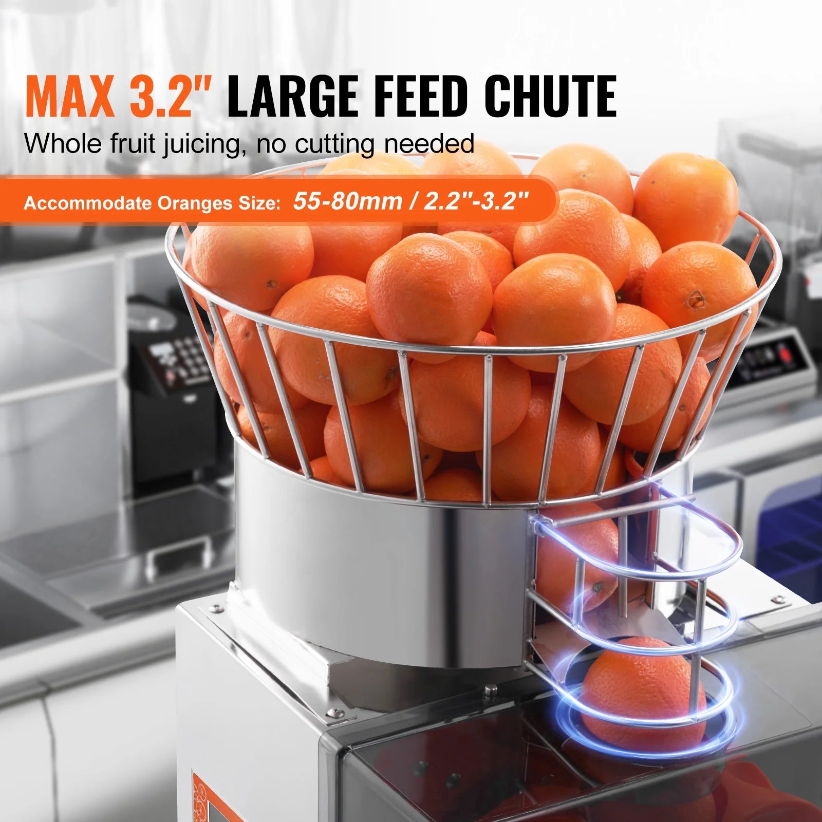 120W Commercial Orange Juicer Machine Automatic Juice Squeezer Extractor H584755