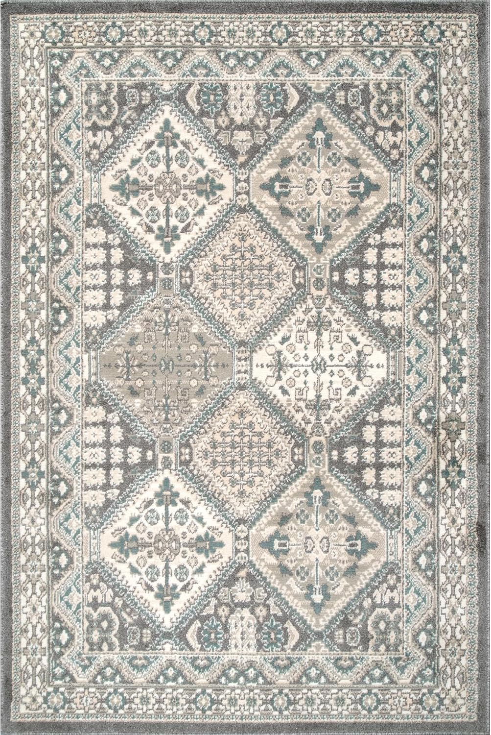 Charcoal 5x8 Stain Resistant Area Rug V7789