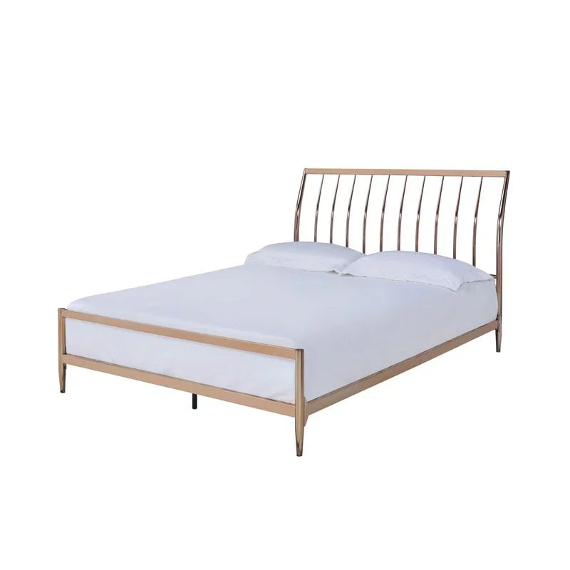 Contemporary Queen Metal Frame Sleigh Bed U46498