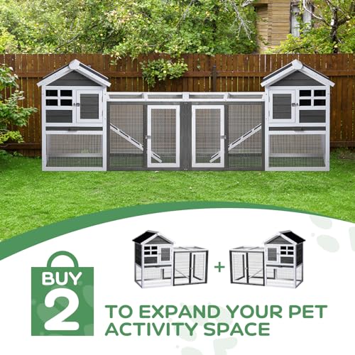 48" Wood Rabbit Hutch with Run S928544