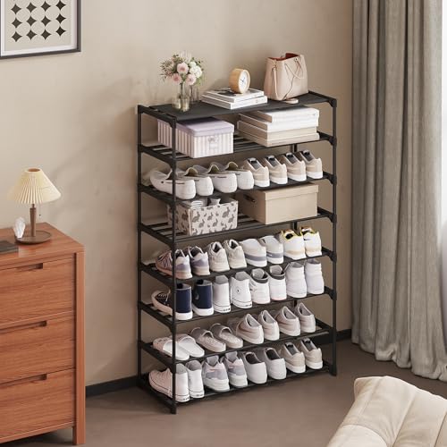 Black Stackable 20 Pairs Shoe Rack D562723