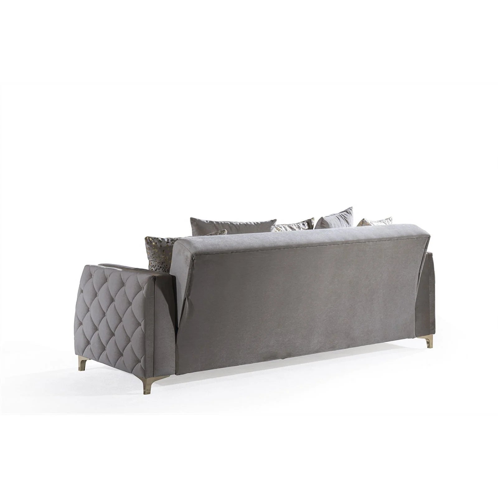 Taupe Sofa with Wood and Under-seat Storage Y26794