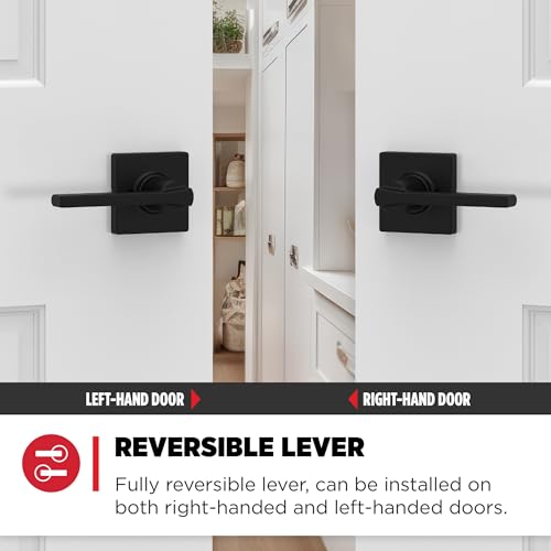 Matte Black Interior Privacy Door Handle 10 Pack D7455