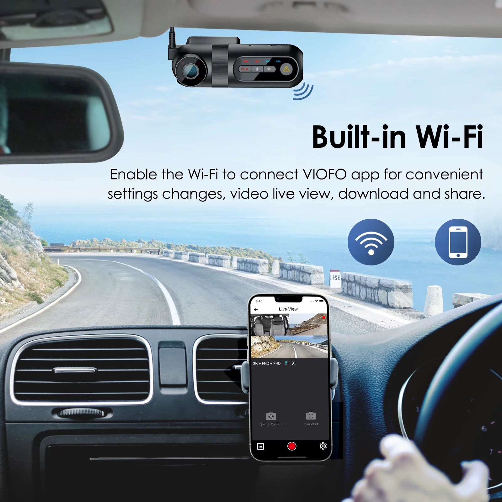 3 Channel Dash Cam with WiFi and GPS G147