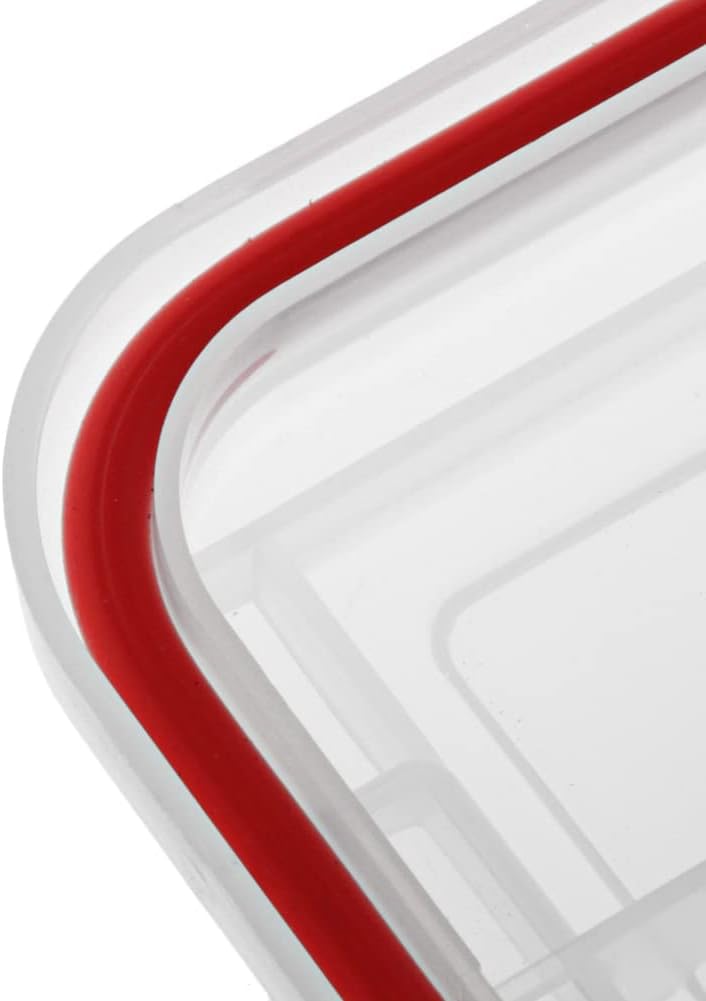 Waterproof Tackle Box, 14" X 9" X 1.875", Clear/Red T211