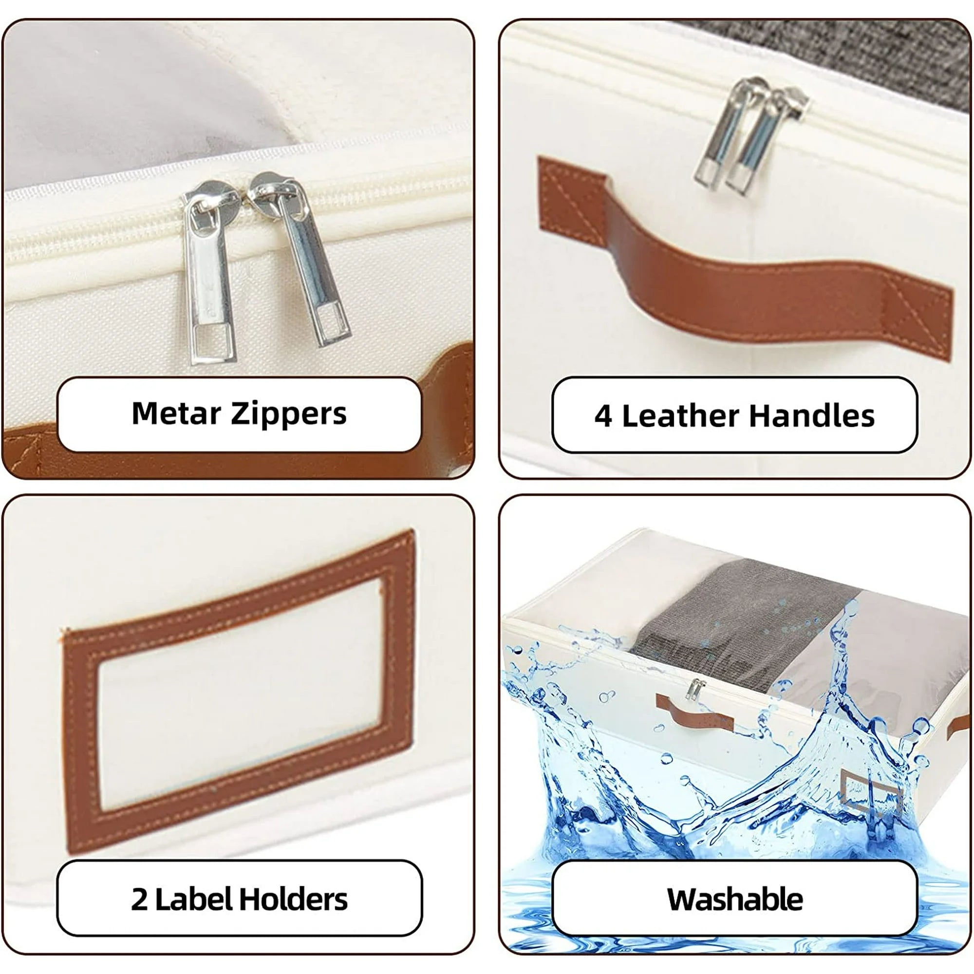 Beige Collapsible Underbed Storage Bag, 2 Pack J51553