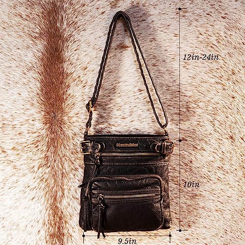 Soft Washed Leather Crossbody Shoulder Bag W394688