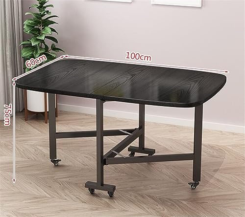 Folding Drop Leaf Rectangle Dining Table with 4 Wheel X752