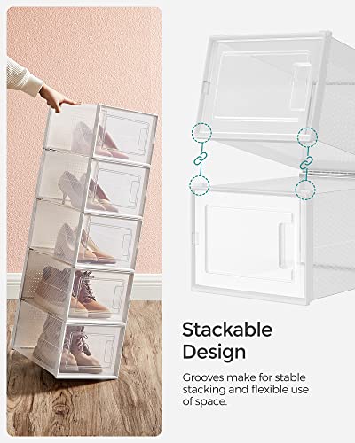Pack of 12 Clear Plastic Stackable Shoe Storage Boxes M918630