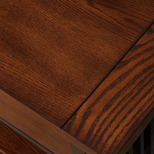 Rustic Bookcase with Drawer Storage, 12" D x 30" W x 50" H, Mission oak/matte black P6001