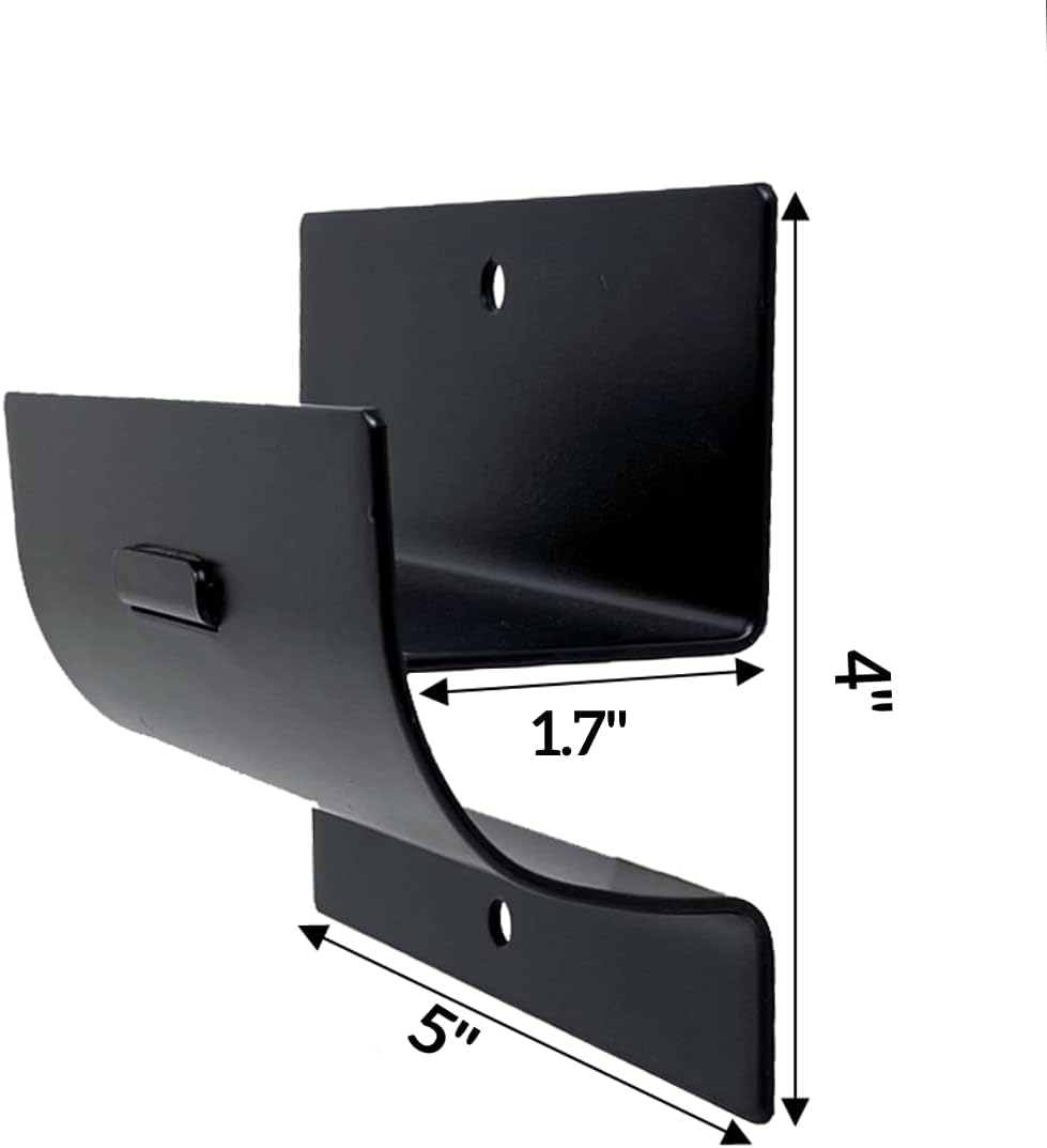4-in Steel Wall Mount Ladder and Wheelbarrow Hanger, Matte Black R1402