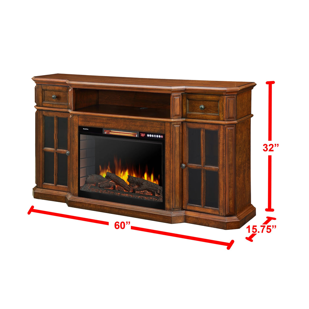 Aged Cherry Electric Fireplace TV Stand J9314