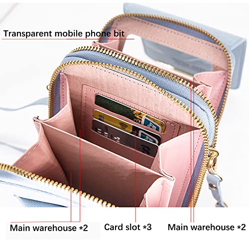 Anti-Theft Leather Small Crossbody Cell Phone Purse Wallet with Shoulder Strap A875