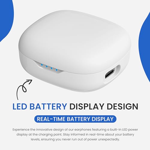 Rechargeable Noise Cancelling Hearing Amplifiers with Portable Charging Case (White) B6170
