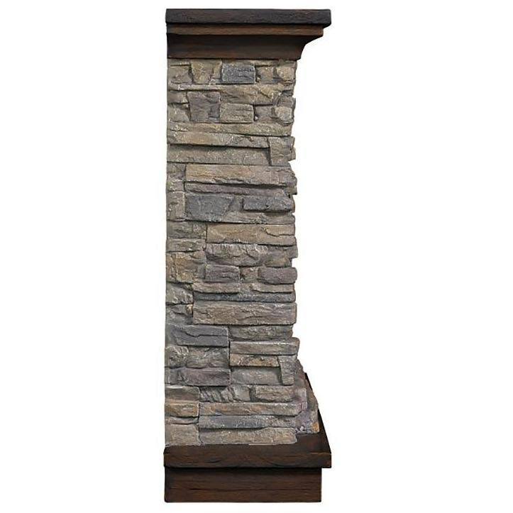 Smoky Gray Stone Electric Fireplace Wall Mantel Z913238