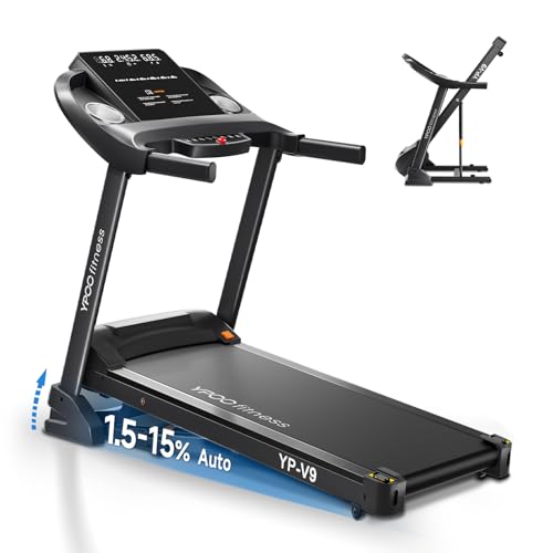 Auto Foldable Treadmill with Incline, 300 lbs Weight Capacity E458