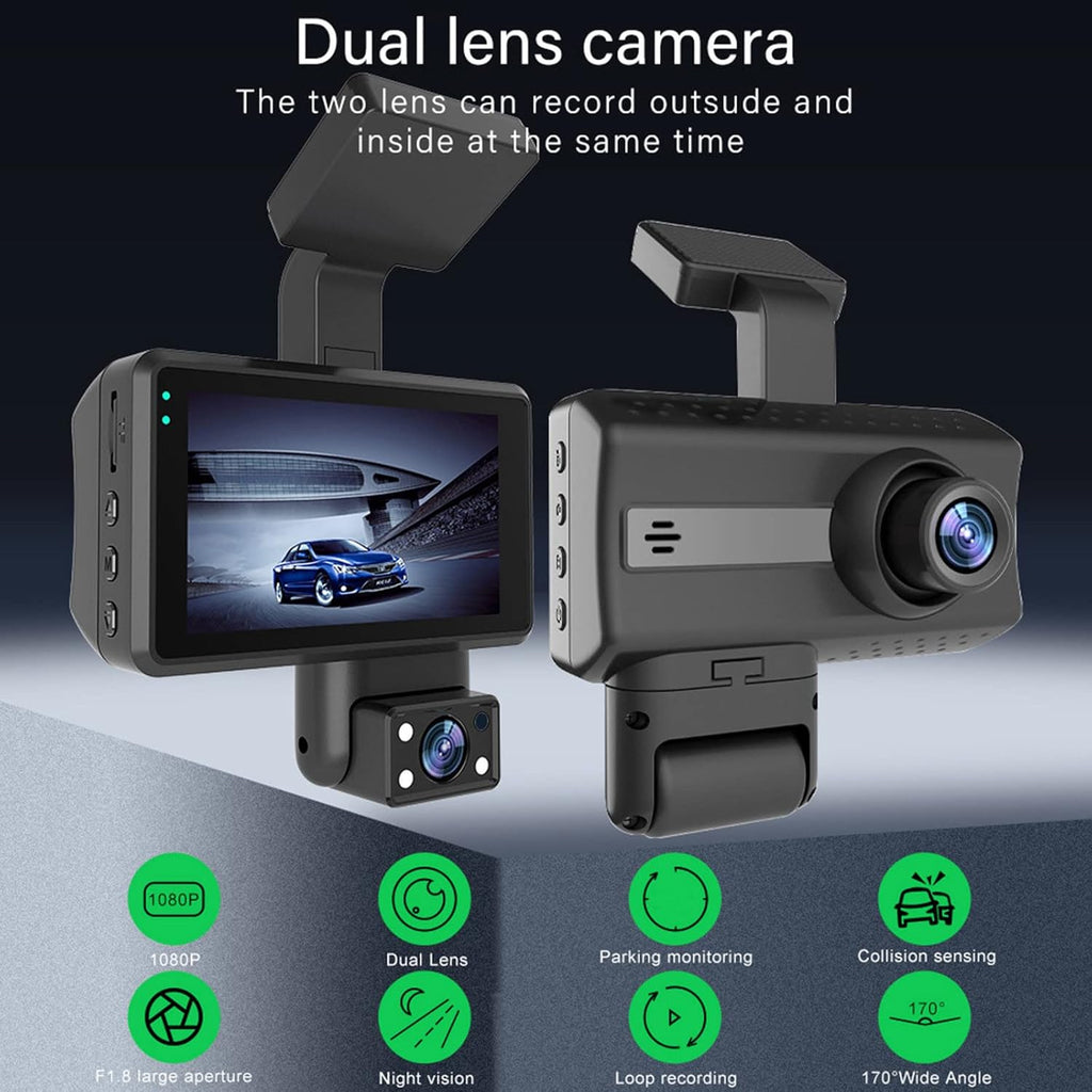 1080P FHD Front and Rear Dash Cam with Night Vision F840
