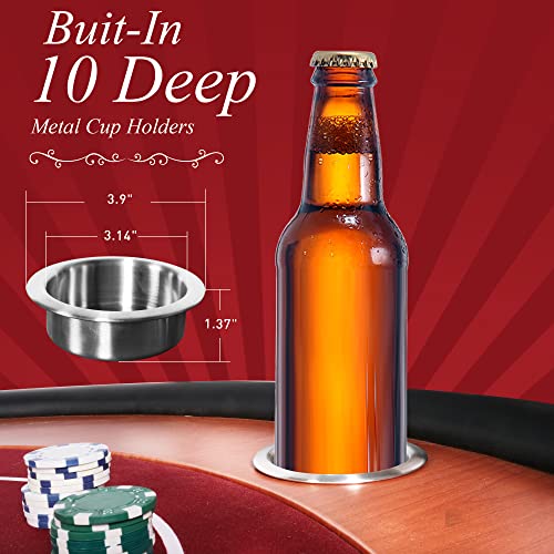 84" Foldable Poker Table with Chips Tray C650547