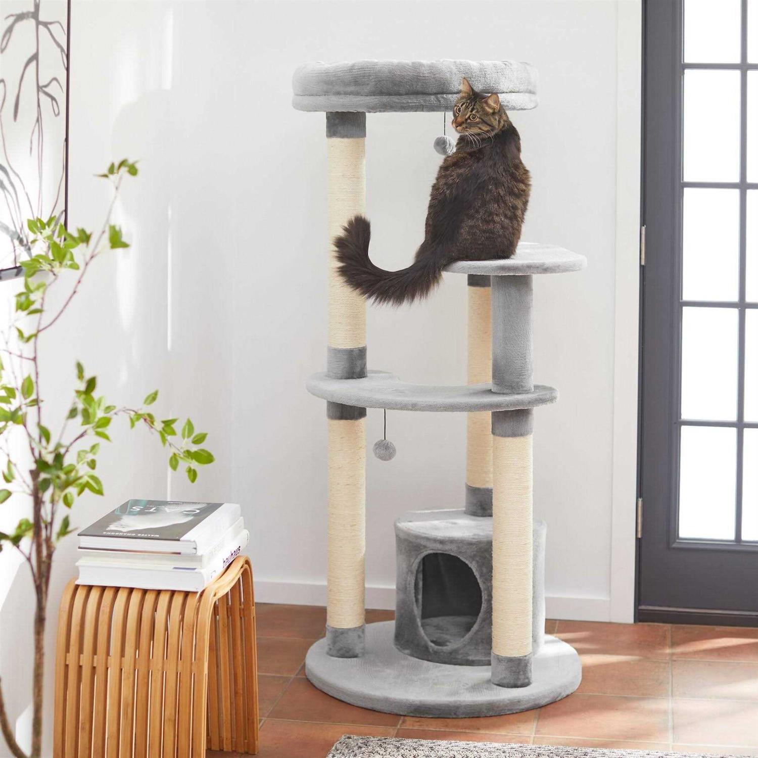 59.5-in Heavy Duty Faux Fur Cat Tree Condo J631
