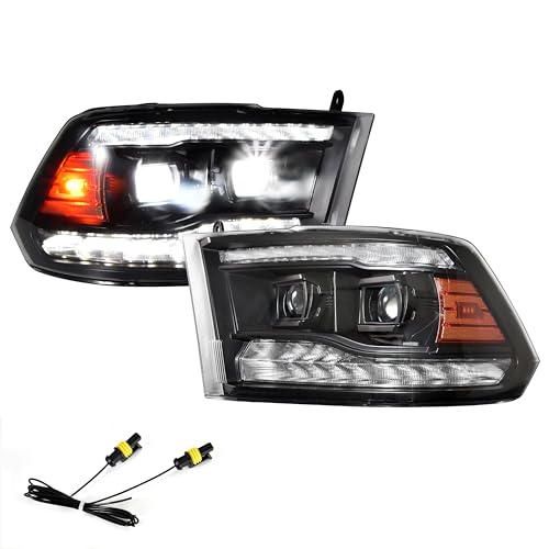 Full LED Projector Headlights Set for 2009-2018 Dodge Ram 1500 (2PCS) M2227