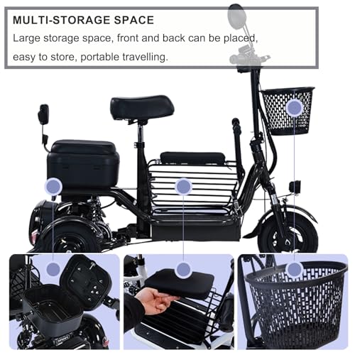 3 Wheel Folding Mobility Scooter 440lbs Capacity 800W 35 Mile Battery Range Red B64975