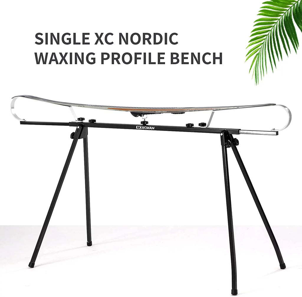 Cross Country Nordic Ski Waxing Single Profile Bench Table with Foldable Legs N985485