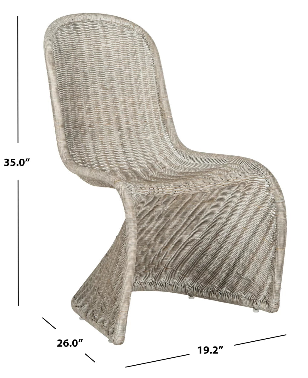 Antique Grey Wicker Side Chair O738813
