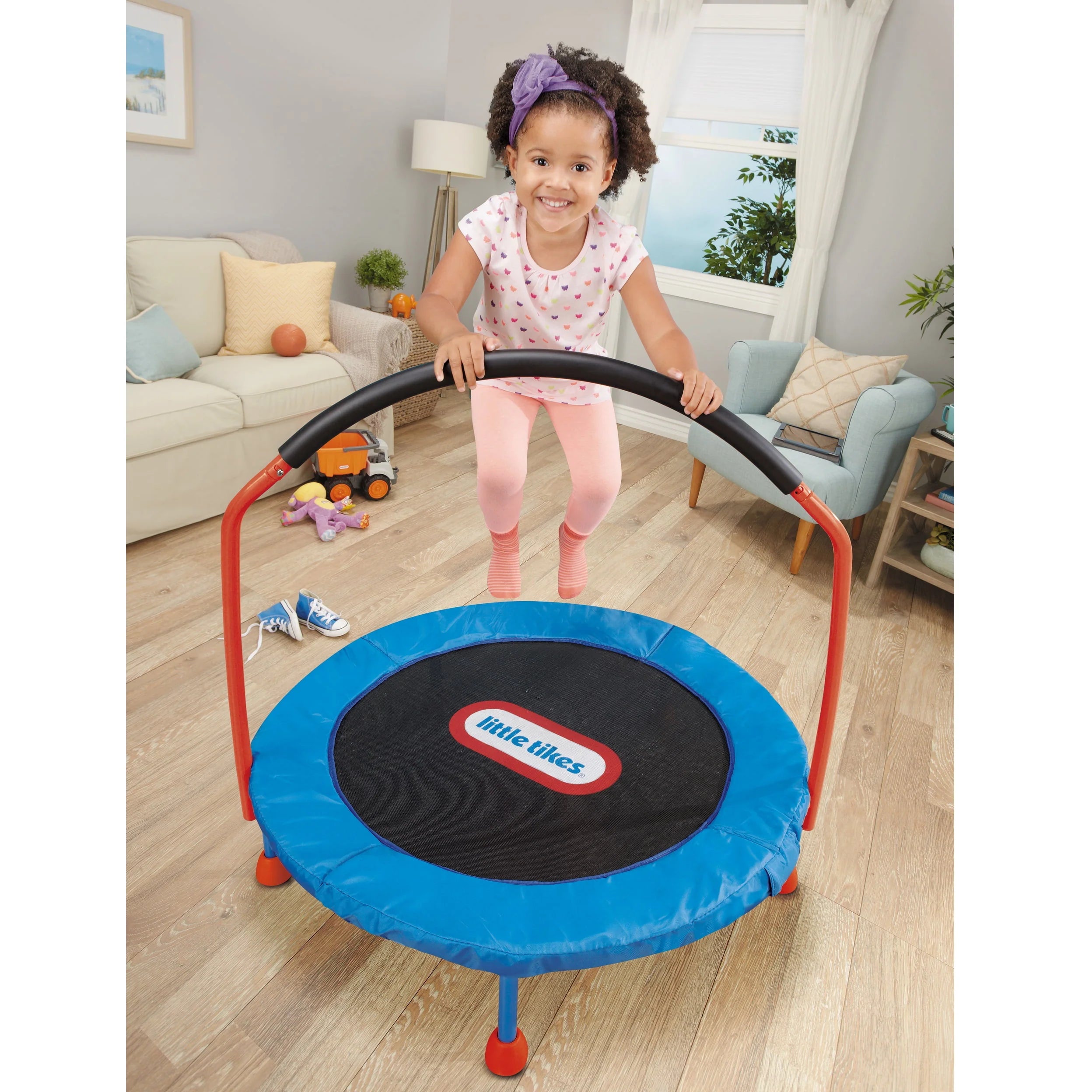 Blue 3-Foot Trampoline with Hand Rail H9101