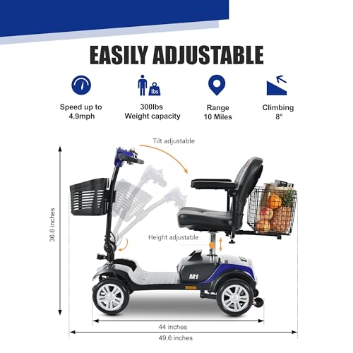 Silver Folding Electric Mobility Scooter F5186