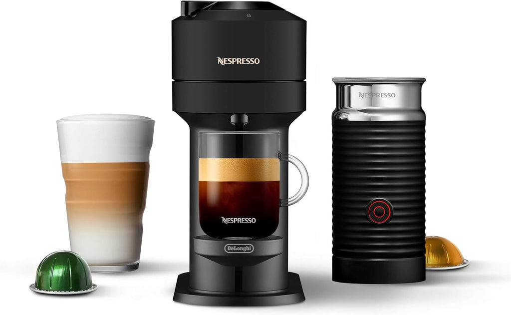 Matte Black Coffee and Espresso Machine with Milk Frother, 18 ounces L422767