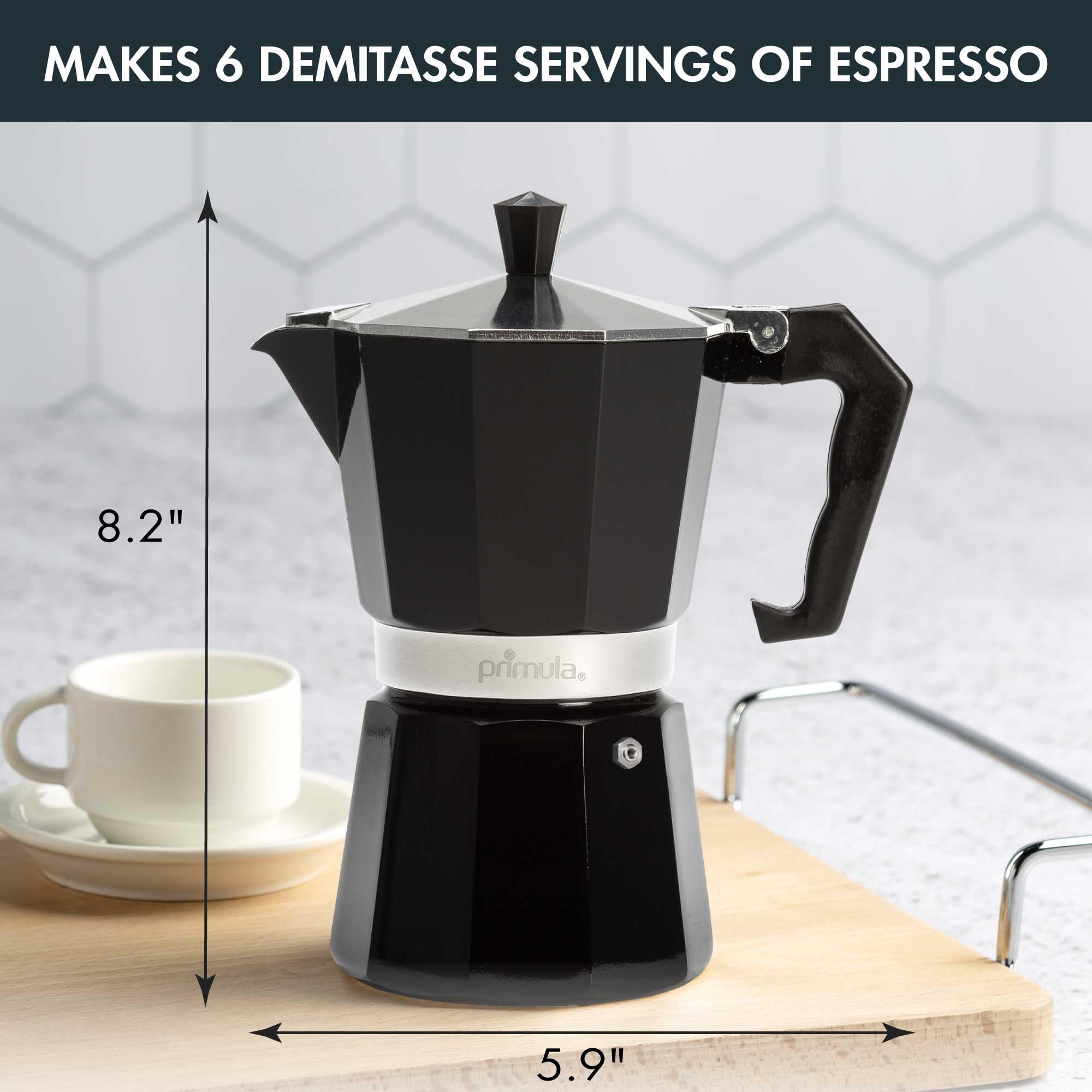 Black 6 Cup Stovetop Espresso Maker Y321239