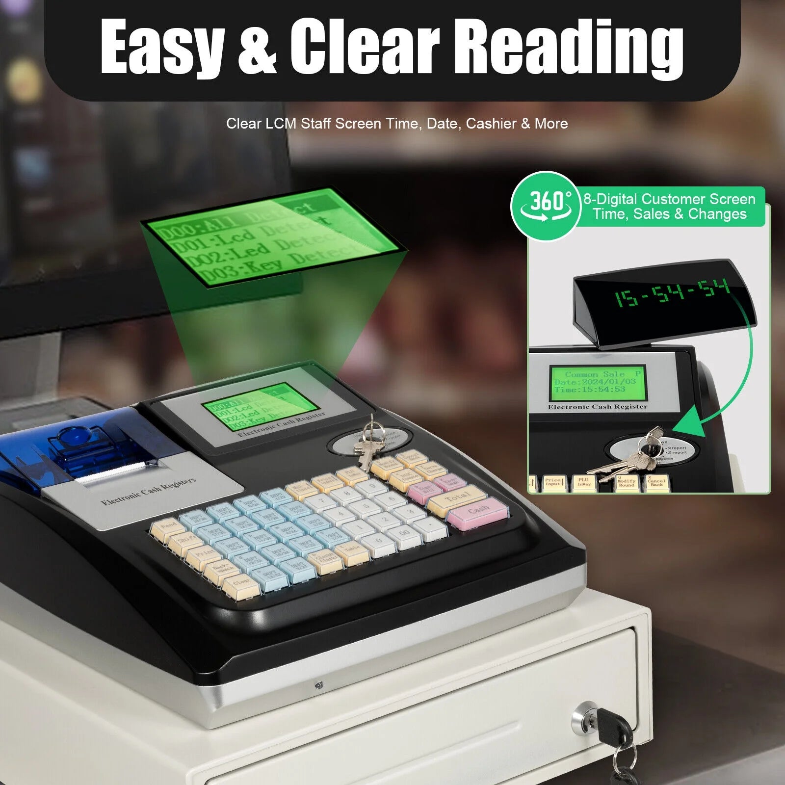 48 Keys Electronic Cash Register X195