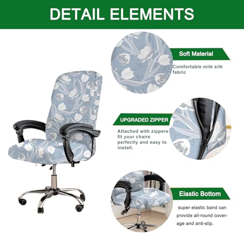 Printed Office Chair Cover with Zipper, M, 24 I369