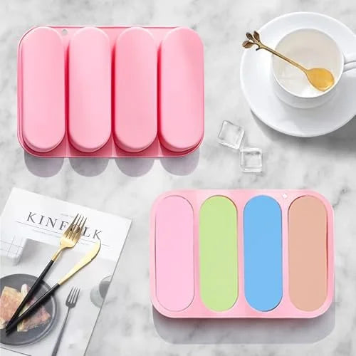 Non-Stick Silicone Hot Dog Bun Pan 4 Cup Baking Tray A421470